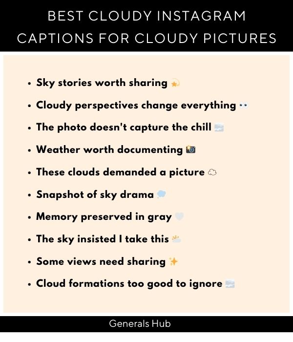 Clouds Captions for Instagram: Best Captions for Cloudy Pictures