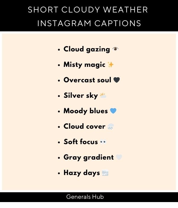 Clouds Captions for Instagram: Short Cloudy Weather Captions