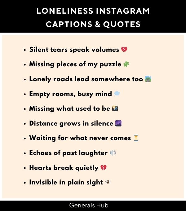 Loneliness Alone Captions for Instagram