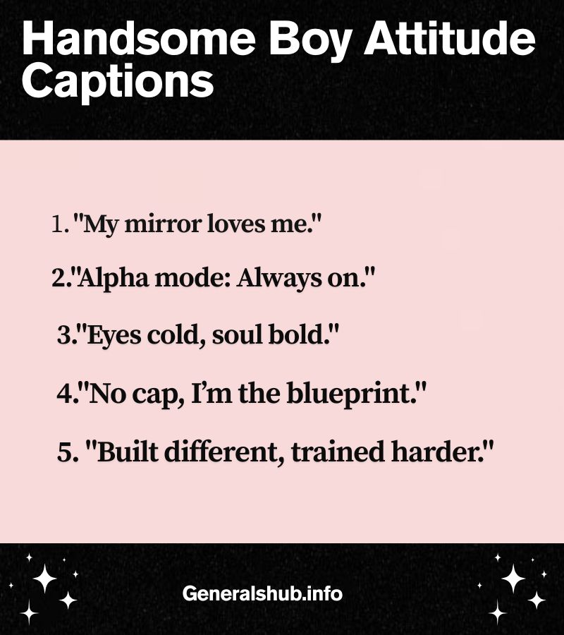 Handsome Boy Attitude Captions